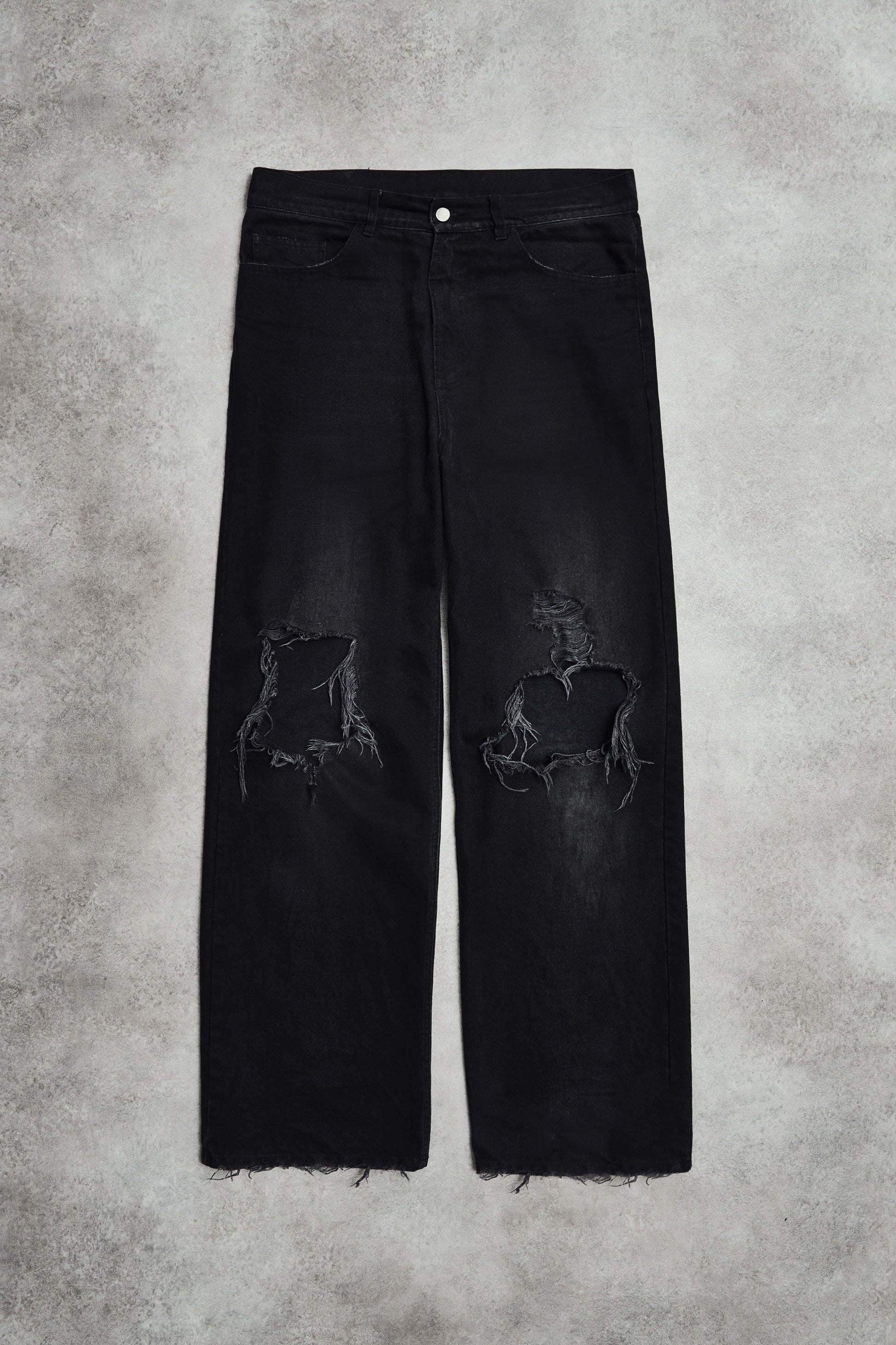 Black destroyed deals denim